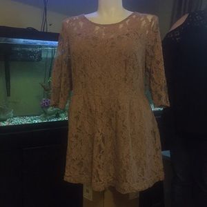 Lace top with back zipper